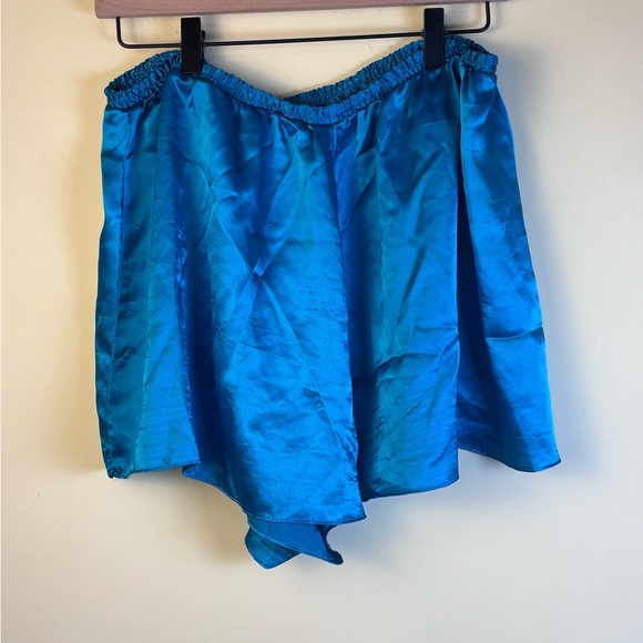 Vintage Victoria's Secret Gold LabelTeal Blue Satin Teddy Set Size Medium - Picture 6 of 7